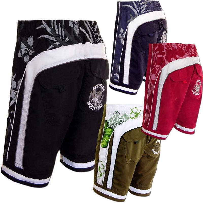 Seestern Sportswear SEESTERN Herren Boardshorts Surfshorts Boardshort Badeshorts mit Gummizug hinten S-3XL mittellang 47-49cm /1943