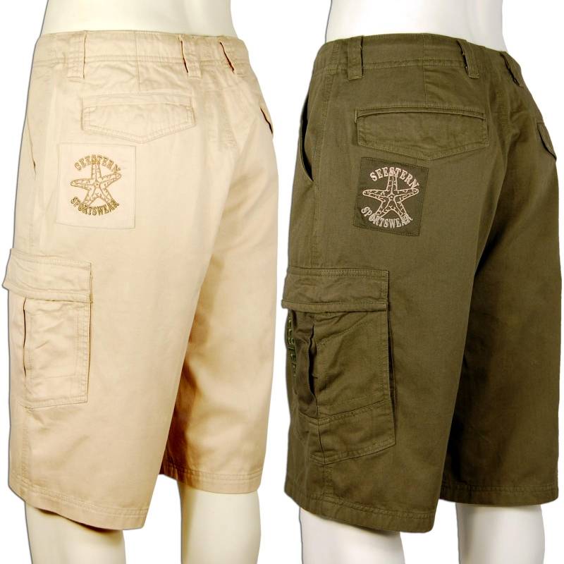 Seestern Sportswear SEESTERN Herren Walkshorts Cargo Shorts Bermuda Kurze Hose Short Creme oderOlive