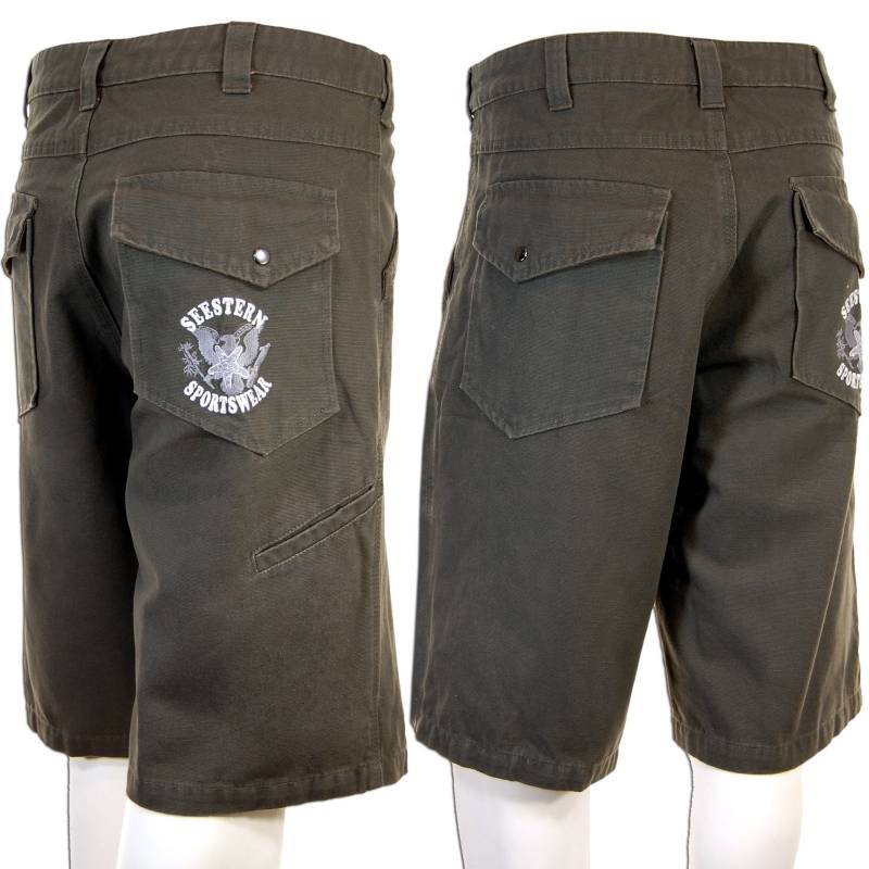 Seestern Sportswear SEESTERN Herren Walkshorts Cargo Shorts Bermuda Kurze Hose Short Olive DarkSteel