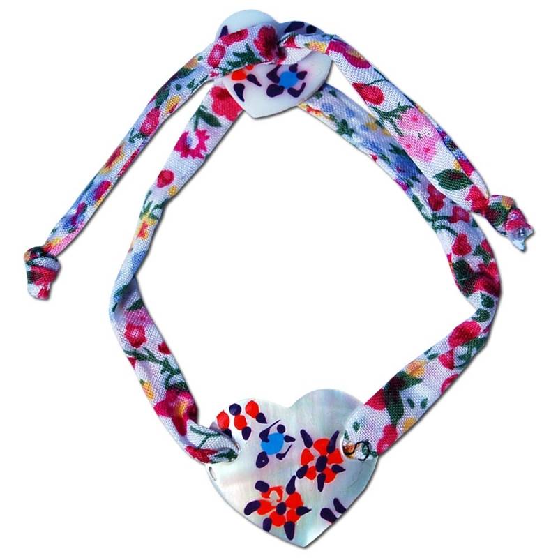 Seestern Sportswear SEESTERN Armband / Armbänder Textilband mit Muschel Herz Modeschmuck/1808