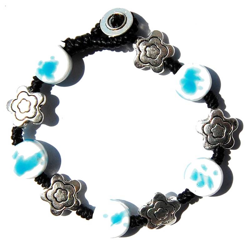 Seestern Sportswear Seestern Armband Modeschmuck aus Metal Keramik geflochtenes Viscose Band /1202