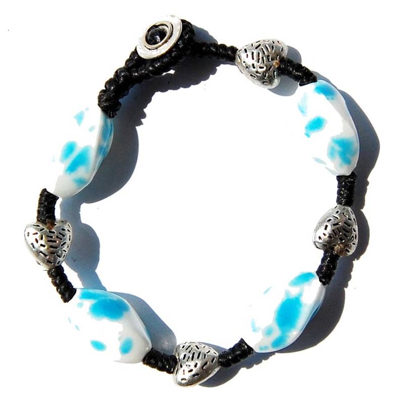 Seestern Sportswear Seestern Armband Modeschmuck aus Metal Keramik geflochtenes Viscose Band /1203 Super Sparpreis