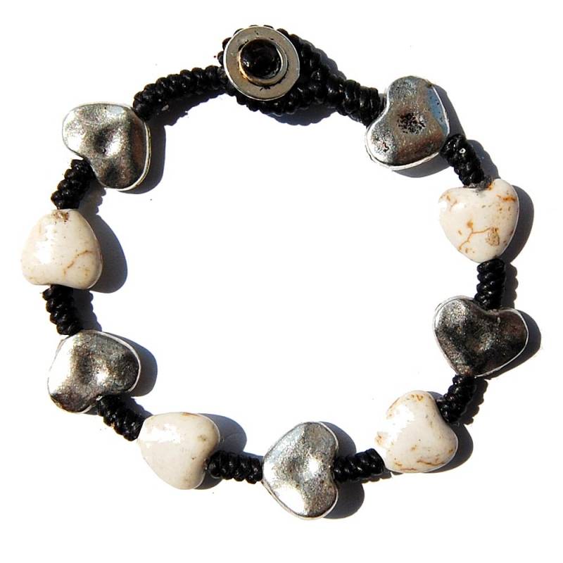 Seestern Sportswear Seestern Armband Modeschmuck aus Metal Keramik geflochtenes Viscose Band /1207