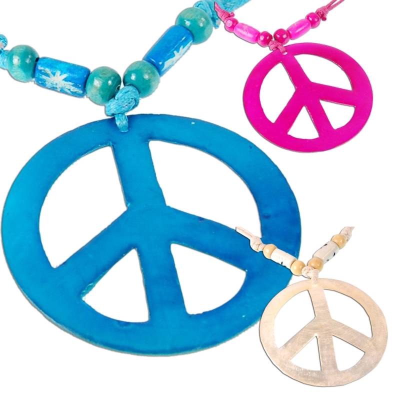 Seestern Sportswear Seestern Peace Halskette Modeschmuck mit gefärbt.Perlmut Anhänger variables Band