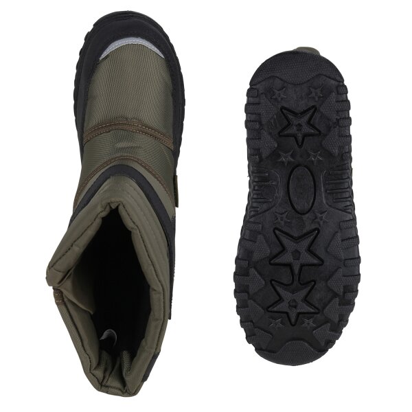 ﻿Stiefelparadies Kinder Winter Boots in Olivgrün Schwarz Auslauf
