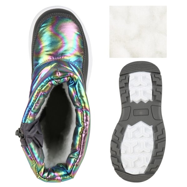 Stiefelparadies Kinder Winter Boots in Grau Holo Günstiger Verkauf