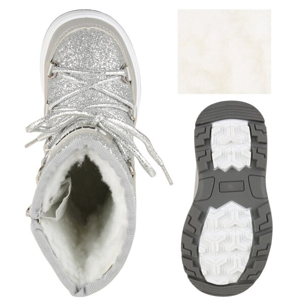 Stiefelparadies Kinder Winter Boots in Silber Online