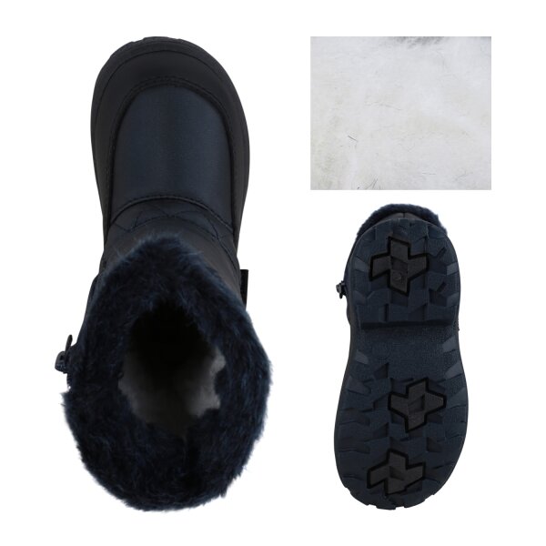 Stiefelparadies Kinder Winter Boots in Schwarz Dunkelblau im Angebot