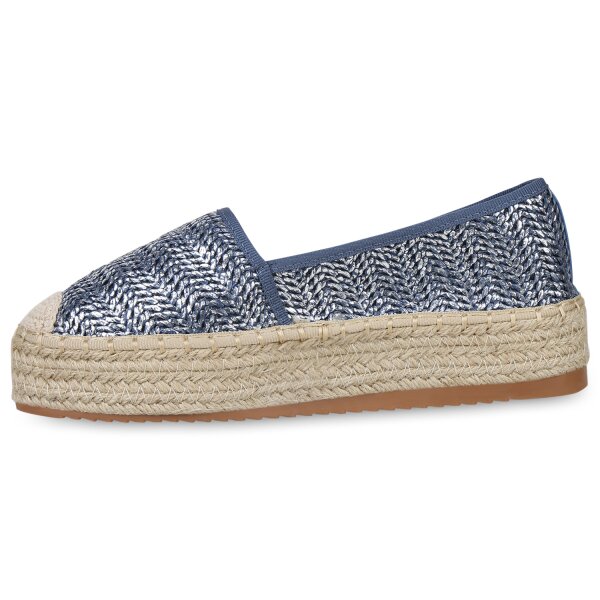 Stiefelparadies Damen Espadrilles in Rose Gold Nude Altrosa