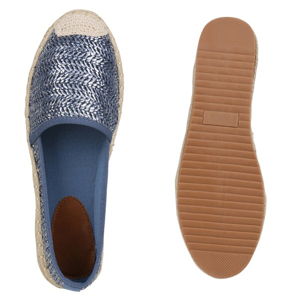 Stiefelparadies Damen Espadrilles in Rose Gold Nude Altrosa Fabrikverkauf