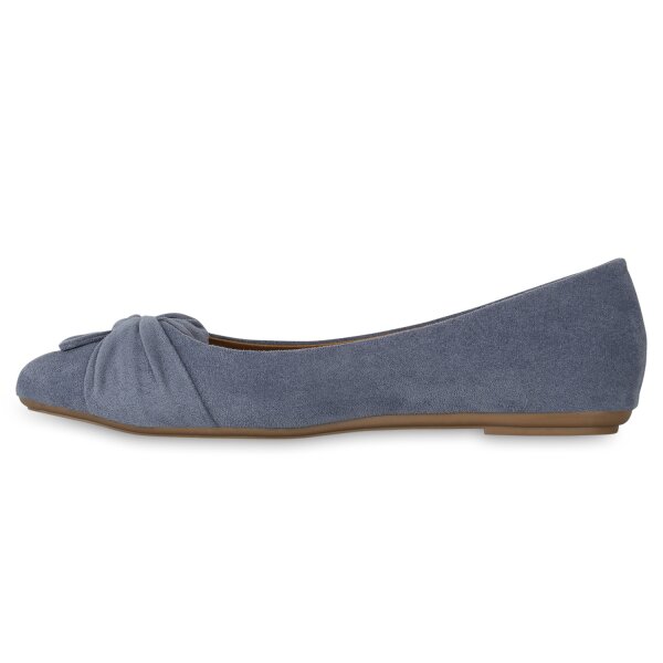 Stiefelparadies Damen Übergrößen Klassische Ballerinas in Blau