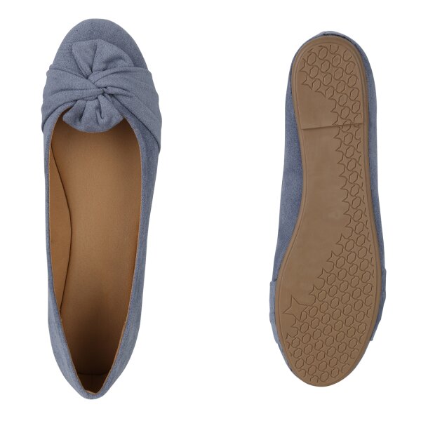 Stiefelparadies Damen Übergrößen Klassische Ballerinas in Blau Online