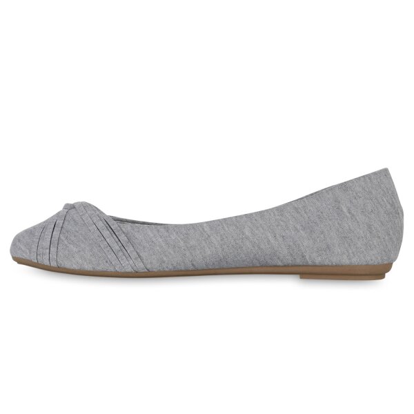 Stiefelparadies Damen Übergrößen Klassische Ballerinas in Grau