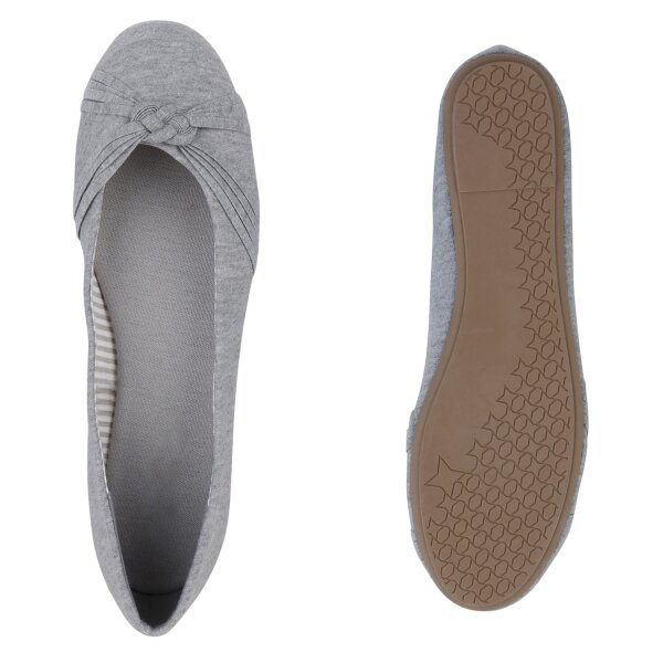 Stiefelparadies Damen Übergrößen Klassische Ballerinas in Grau Outlet