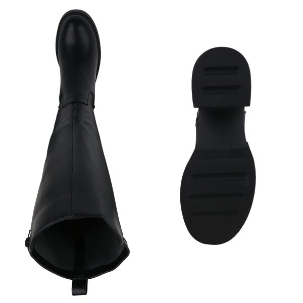 Stiefelparadies Damen Übergrößen Klassische Stiefel in Schwarz im Angebot