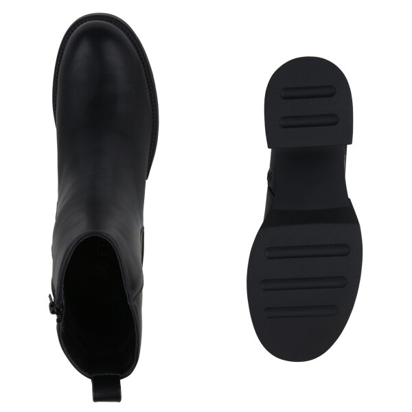 Stiefelparadies Damen Übergrößen Klassische Stiefeletten in Schwarz Blitzverkäufe