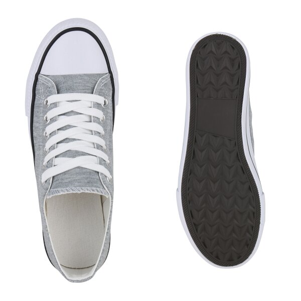Stiefelparadies Herren Sneaker Low in Hellgrau im Angebot