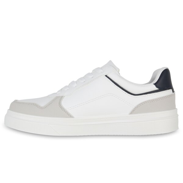 Stiefelparadies Herren Sneaker Low in Weiss Dunkelblau Schlussverkauf