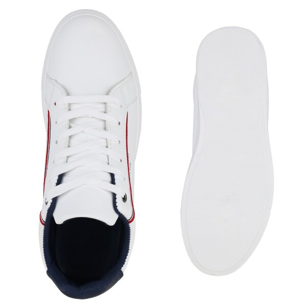 Stiefelparadies Herren Sneaker Low in Weiss Auslauf