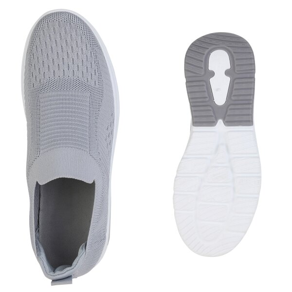 Stiefelparadies Herren Slip Ons in Grau Schlussverkauf