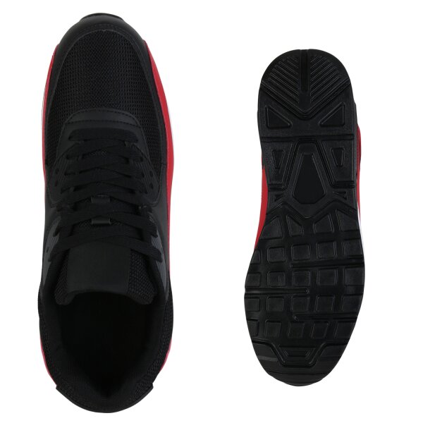 Stiefelparadies Herren Laufschuhe in Schwarz Rot Outlet