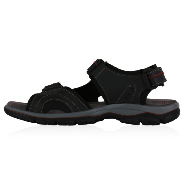 Stiefelparadies Herren Outdoor Sandalen in Schwarz Dunkelgrau Günstiger Verkauf