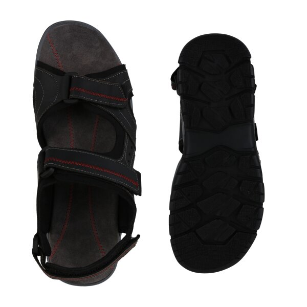 Stiefelparadies Herren Outdoor Sandalen in Schwarz Dunkelgrau Günstiger Verkauf