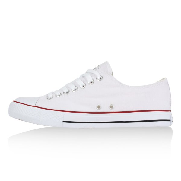 Stiefelparadies Herren Sneaker low in Weiss Rotstreifen Lucky Verkauf