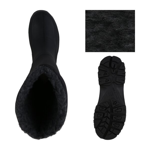 Stiefelparadies Herren Winter Boots in Schwarz Grau Hotsell