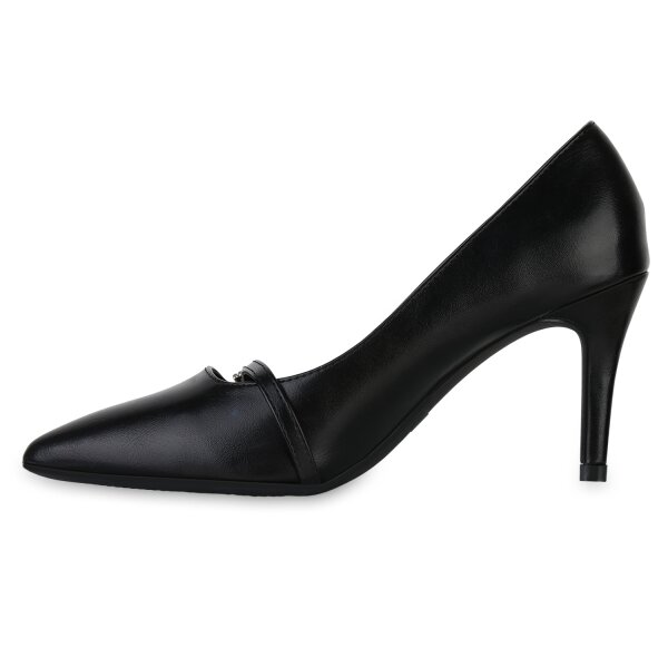 Stiefelparadies Damen Spitze Pumps in Schwarz Hotsell
