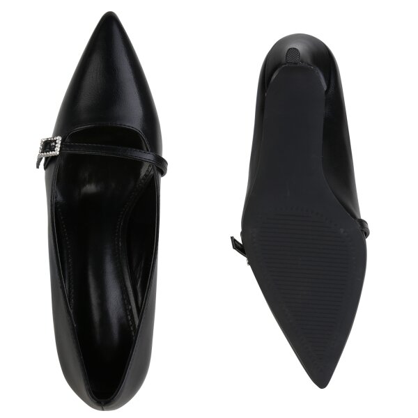Stiefelparadies Damen Spitze Pumps in Schwarz Hotsell