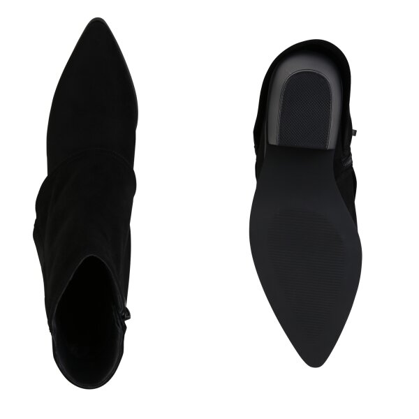 Stiefelparadies Damen Cowboy Boots in Schwarz Velours Verkauf
