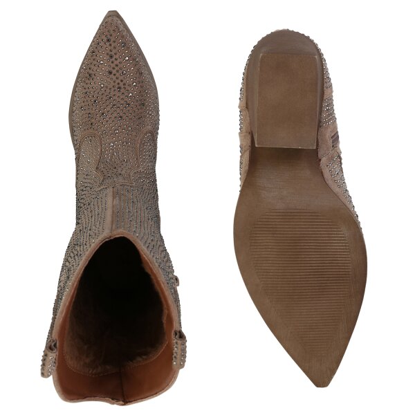 Stiefelparadies Damen Cowboystiefel in Khaki Hotsell
