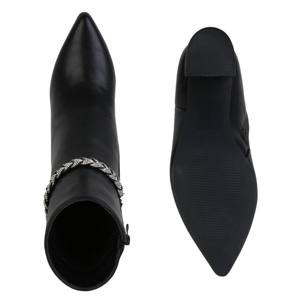 Stiefelparadies Damen Klassische Stiefeletten in Schwarz im Angebot