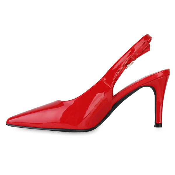 Stiefelparadies Damen Slingpumps in Rot Lack Günstiger Verkauf