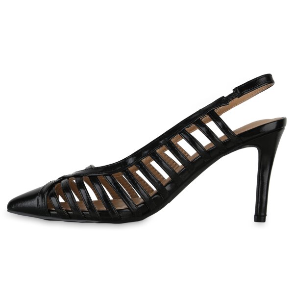 Stiefelparadies Damen Slingpumps in Schwarz