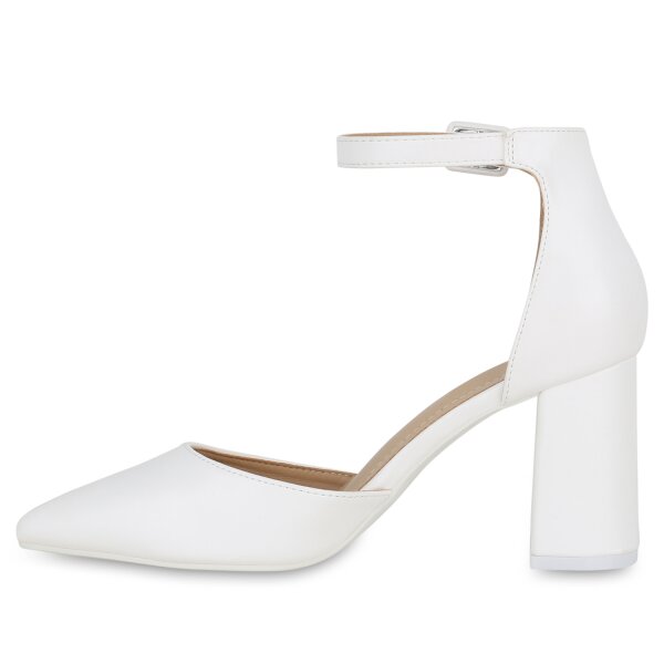 Stiefelparadies Damen Spitze Pumps in Weiss Outlet