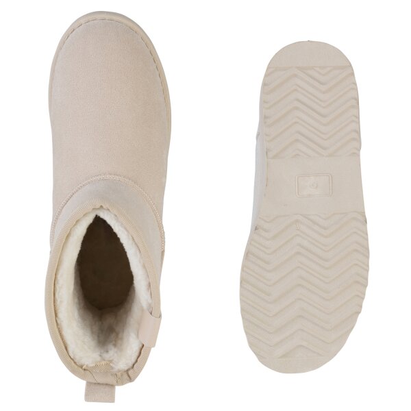 Stiefelparadies Damen Winter Boots in Beige Versandkostenfrei