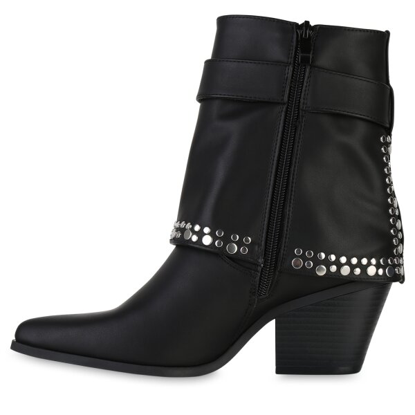 Stiefelparadies Damen Cowboy Boots in Schwarz Hotsell