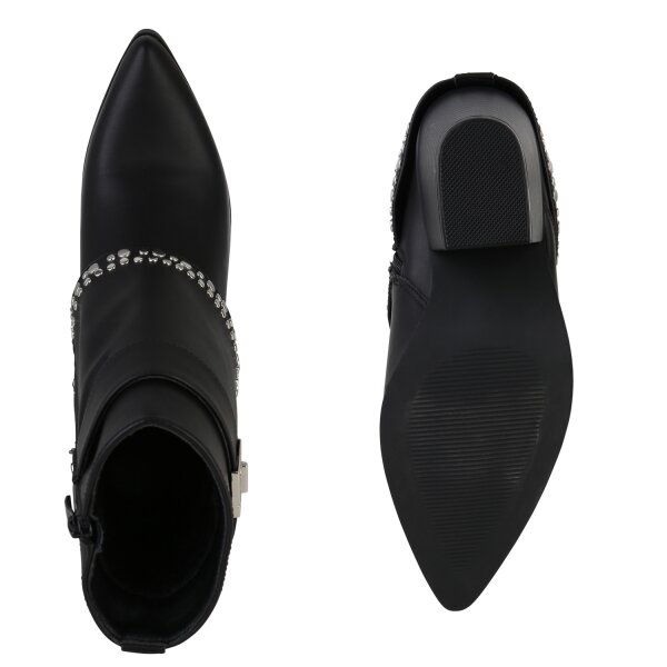 Stiefelparadies Damen Cowboy Boots in Schwarz Hotsell