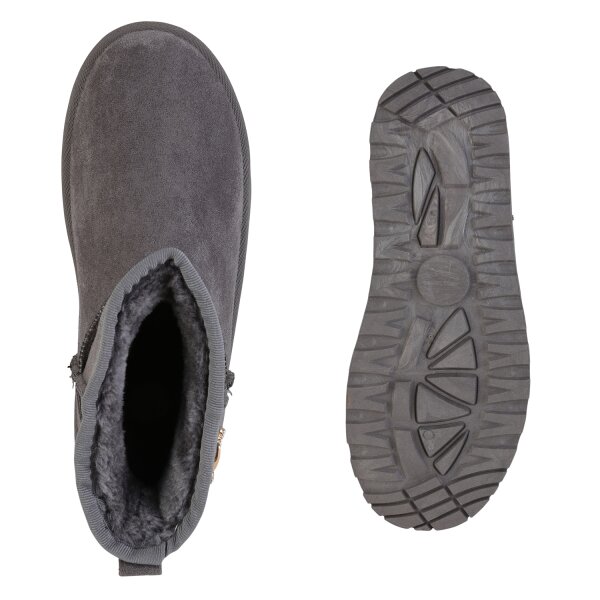 Stiefelparadies Damen Winter Boots in Grau Auslauf