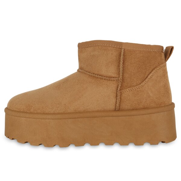 Stiefelparadies Damen Winter Boots in Hellbraun im Angebot