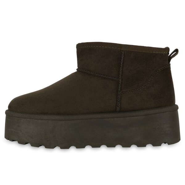 Stiefelparadies Damen Winter Boots in Olivgrün