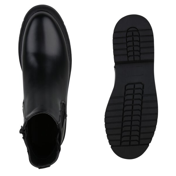 Stiefelparadies Damen Klassische Stiefeletten in Schwarz Letzter Tag