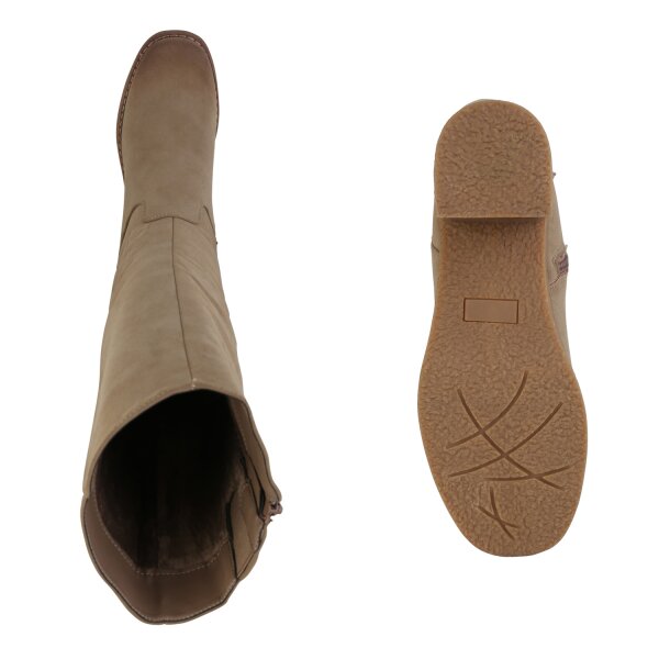 Stiefelparadies Damen Klassische Stiefel in Khaki Outlet