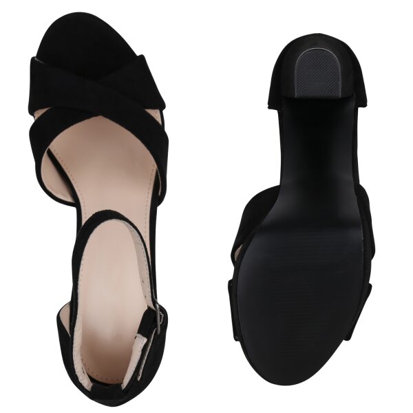 Stiefelparadies Damen High Heels in Schwarz Velours Blitzverkäufe