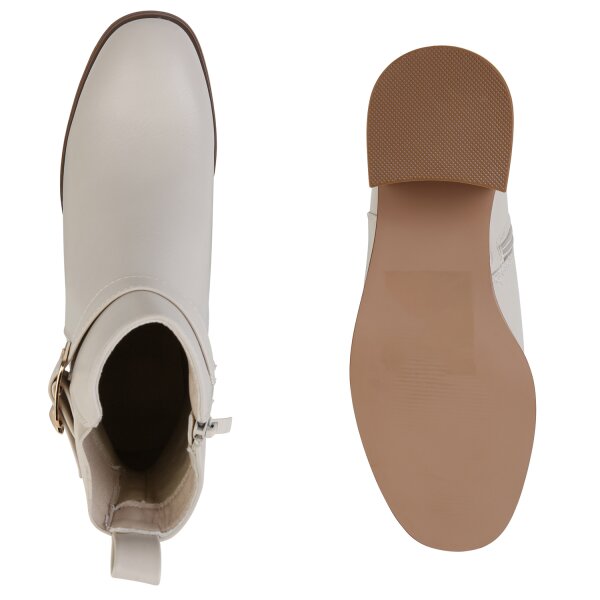 Stiefelparadies Damen Biker Boots in Beige Hotsell