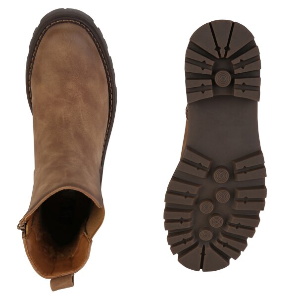 Stiefelparadies Damen Klassische Stiefeletten in Hellbraun Hotsell