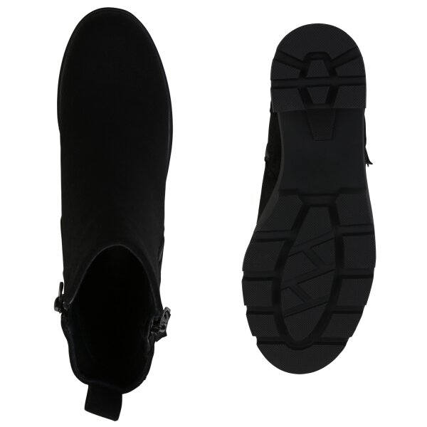 Stiefelparadies Damen Klassische Stiefeletten in Schwarz Meist gekauft