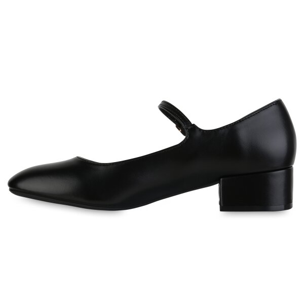 Stiefelparadies Damen Riemchenballerinas in Schwarz